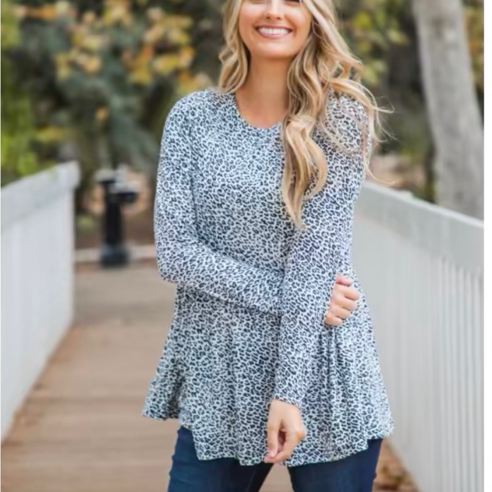 Tickled teal animal print tunic